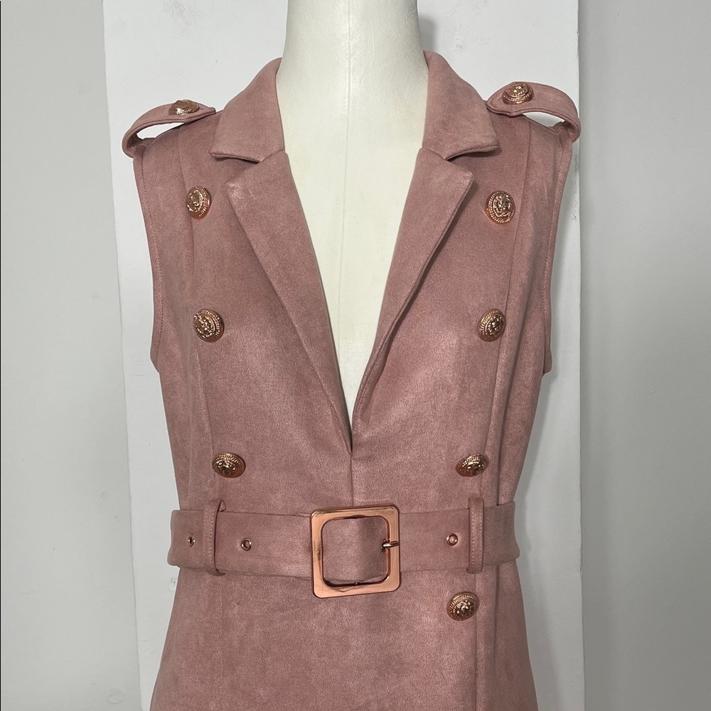Fashion Nova Pink Sleeveless Belted Mini Dress - Picture 4 of 12